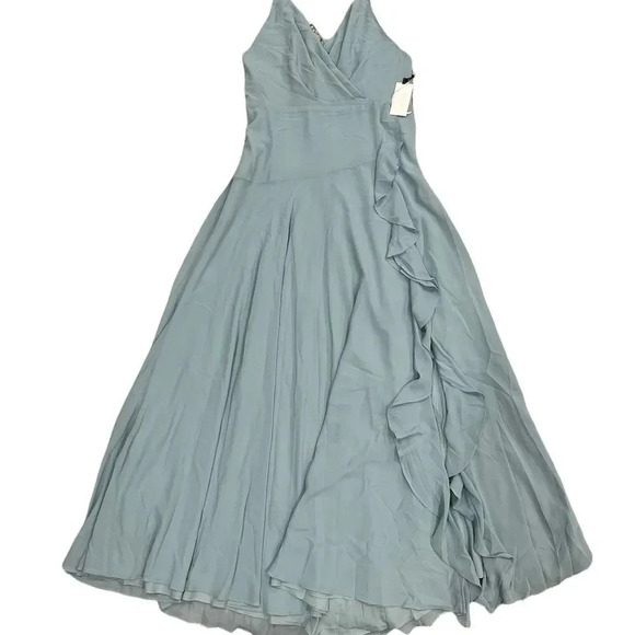 ASTR Teal Spaghetti Strap Holland Ruffle Maxi Dress L - Picture 1 of 3